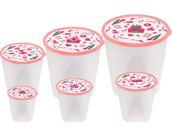 CONJ POTES MANTIMENTOS RED 6 PCS (600/970/1600/3200/5100/7700ML) DECOR