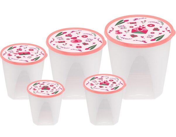 CONJ POTES MANT REDONDO 5 PCS (600/970/1600/3200/5100ML) DECOR