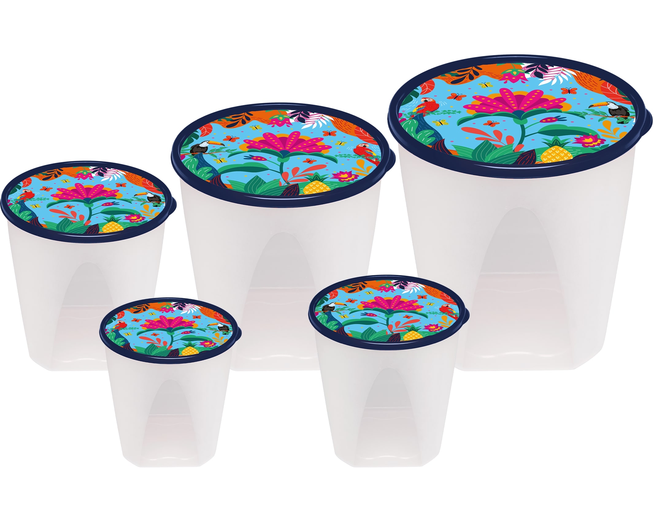 CONJ POTES MANT REDONDO 5 PCS (600/970/1600/3200/5100ML) DECOR