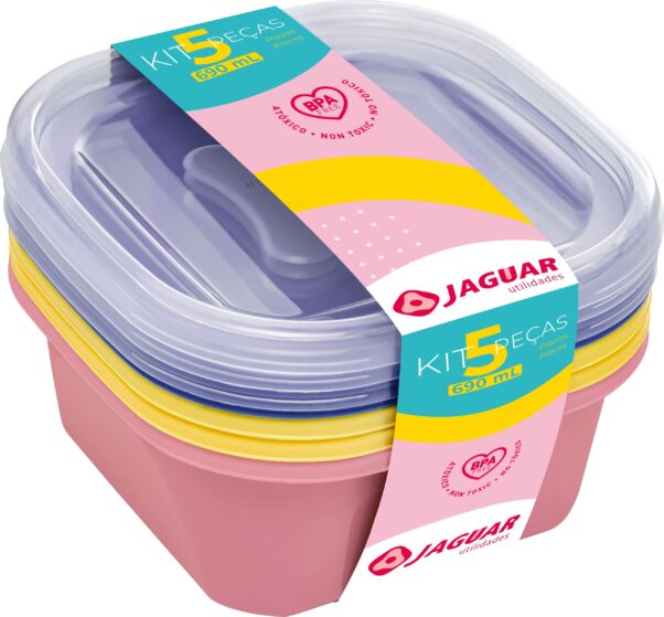 CONJ. 5 PCS QUAD. 690ML - MIX COLOR