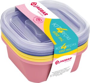 CONJ. 4 PCS QUAD. 690ML - MIX COLOR